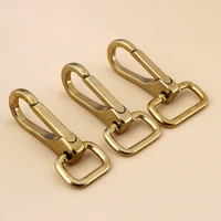 1 piece solid brass snap hook swivel eye push gate trigger clasp for leather craft bag strap belt webbing pet dog leash clip
