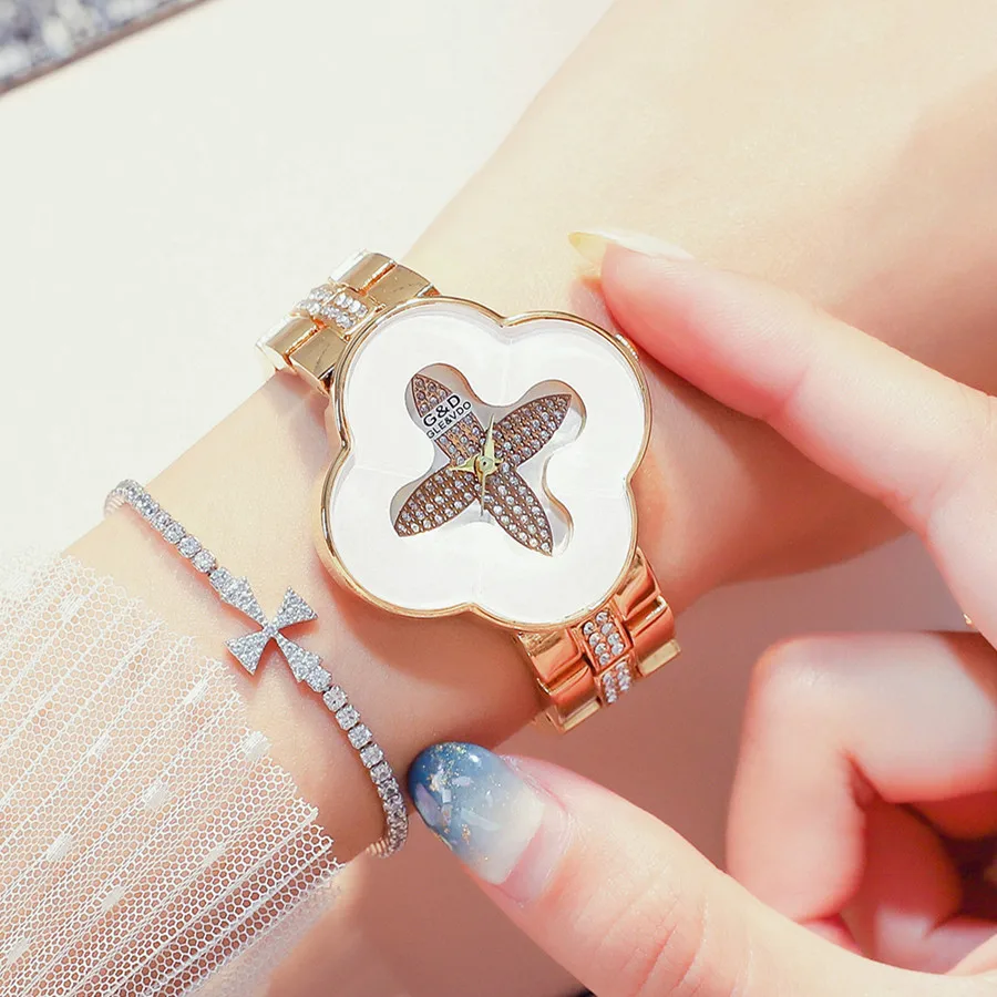 Женские кварцевые часы G &amp D со стразами в стиле кэжуал