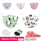 Маски для взрослых многоразовая моющаяся хлопковая маска для лица с милыми изображениями животных Маска для рта PM2.5 защитная маска для лица