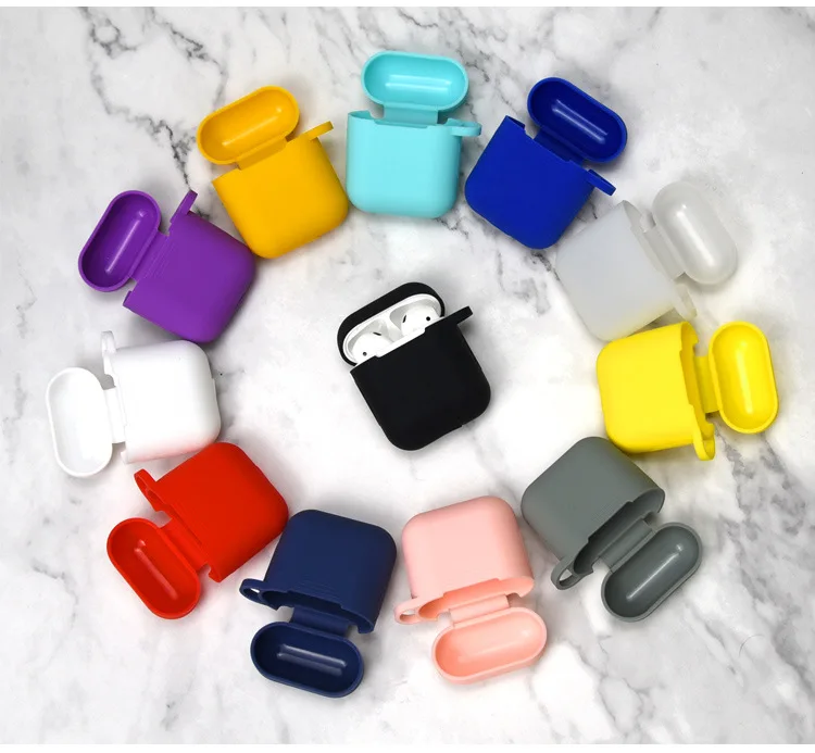 Силиконовый Bluetooth беспроводной чехол для наушников AirPods защитный SkinAccessories Apple Airpods
