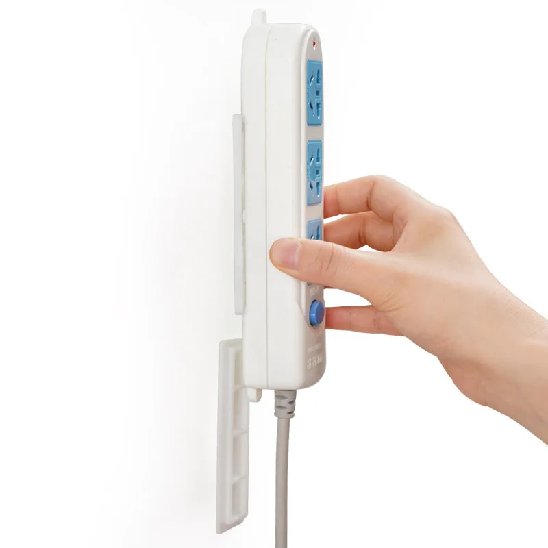 

Seamless Punch Free Plug Sticker Holder Wall Fixer Power Strip Holders Storage Sockets Wall Holders Shelf Stand Holder Plug Hook