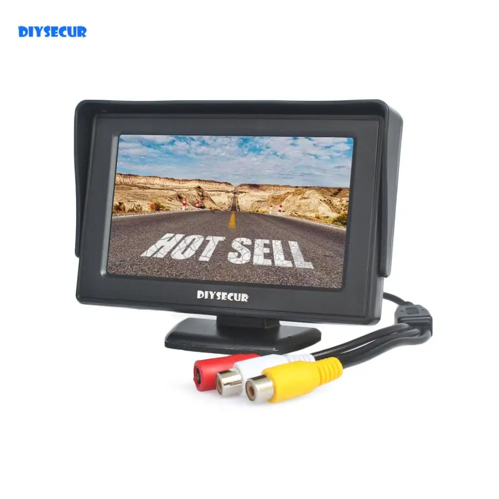 DIYSECUR 4 3 дюймовый TFT ЖК монитор заднего вида автомобильный с 2 видеовходом для