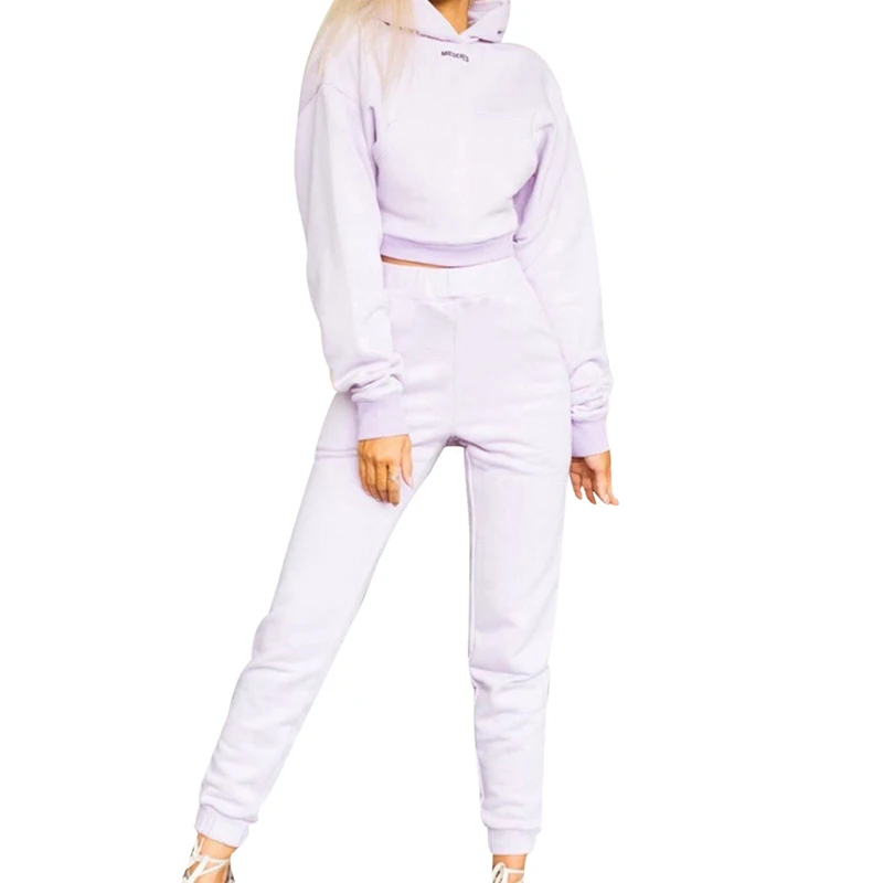 

Leisure Long Sleeve Suit Women's Home Set Jogging Sets Street Hooded Loose Autumn Winter 2020 Style Women's Two Piece Pullover