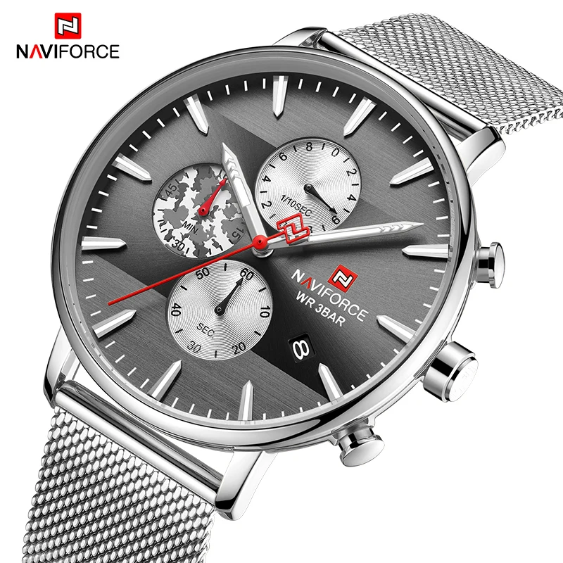 NAVIFORCE мужские часы брендовые Роскошные модные кварцевые водонепроницаемые