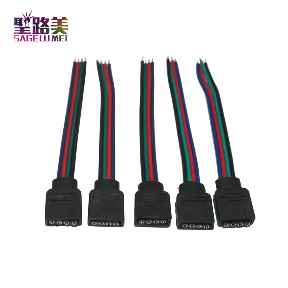 Оптовая продажа 100 шт. 4 контактный разъем RGB кабель мм длинный провод для 3528 5050 SMD