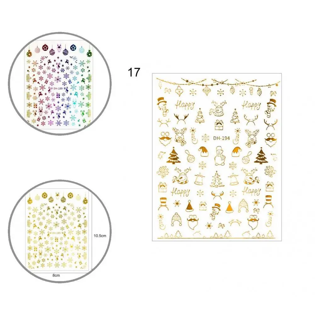 

Manicure Sticker Easily Stick Lightweight 3D Nail Stickers Snowflakes Christmas Gifts Decals Nail Sticker Nail Sliders