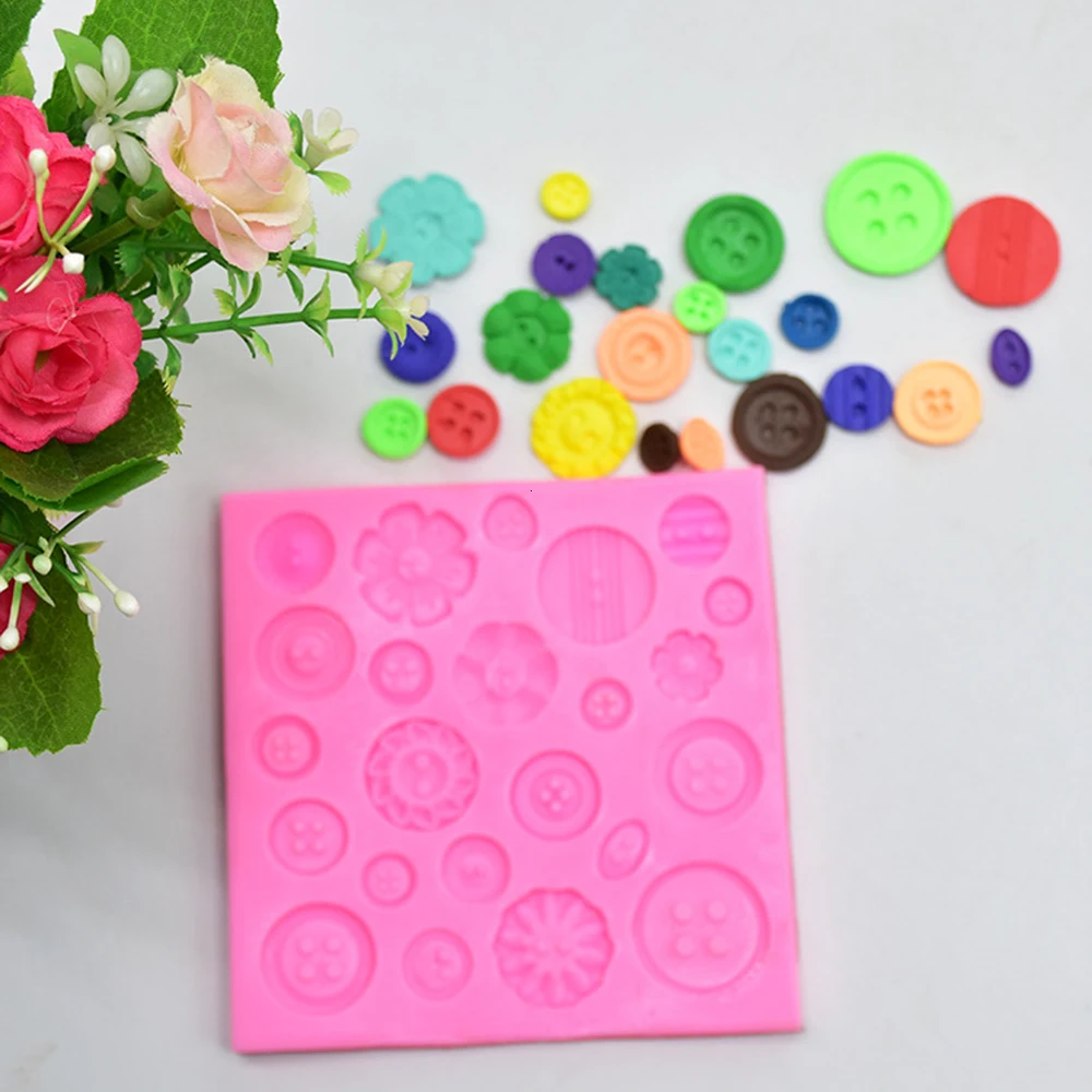 DIY силиконовые кнопки формы для выпечки шоколада помадной печенья силиконовая