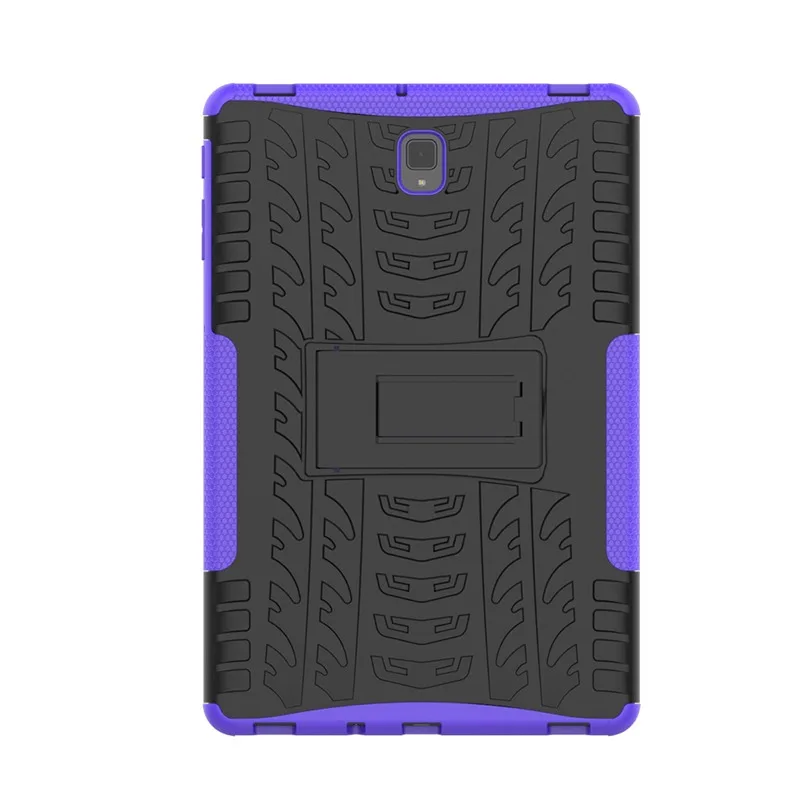 Фиолетовый Для Samsung Galaxy Tab S4 10,5 T830 чехол для планшета SM-T830 T835 10,5 дюймов Броня Силиконовый ТПУ+ PC противоударный чехол с подставкой+ ручка+ пленка - Цвет: Фиолетовый