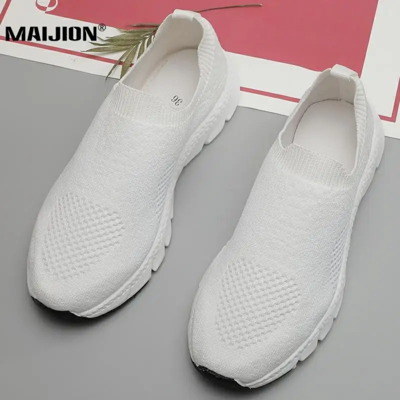 MAIJION/Повседневная обувь из сетчатого материала Модная вязаная повседневная