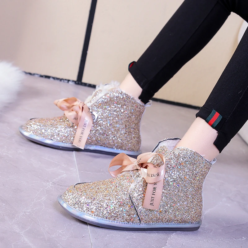 Snow boots women sheep fur one 2019 new autumn winter fashion low top short tube wild plus velvet warm flat bottom cotton |