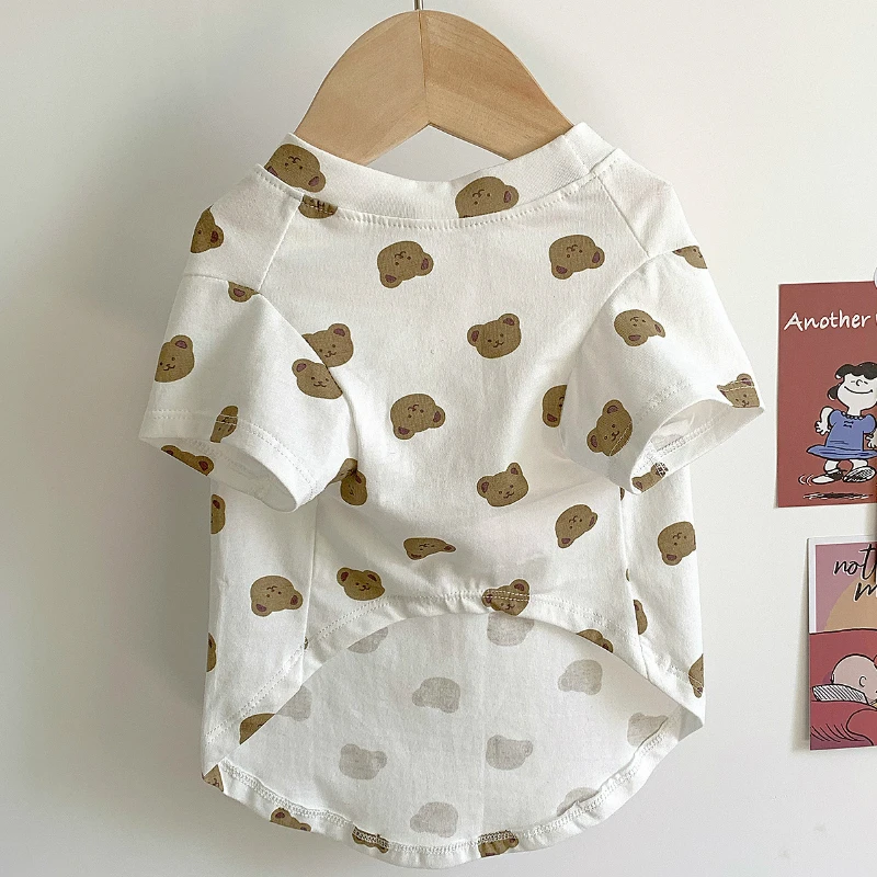 

Женская одежда для маленьких и средних собак, Милая футболка в Корейском стиле для собак, жилет для чихуахуа, костюм для маленьких щенков, од...