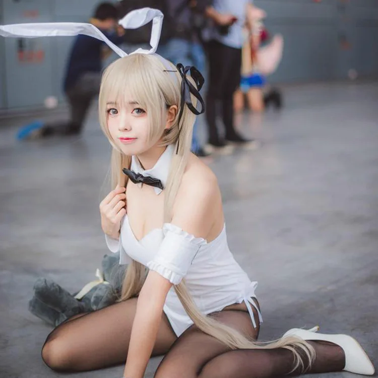 

Anime Yosuga no Sora Kasugano Sora Cosplay Costume Bunny girl Dress Uniform Dress + collar + armband + cuff + ear + tail ball