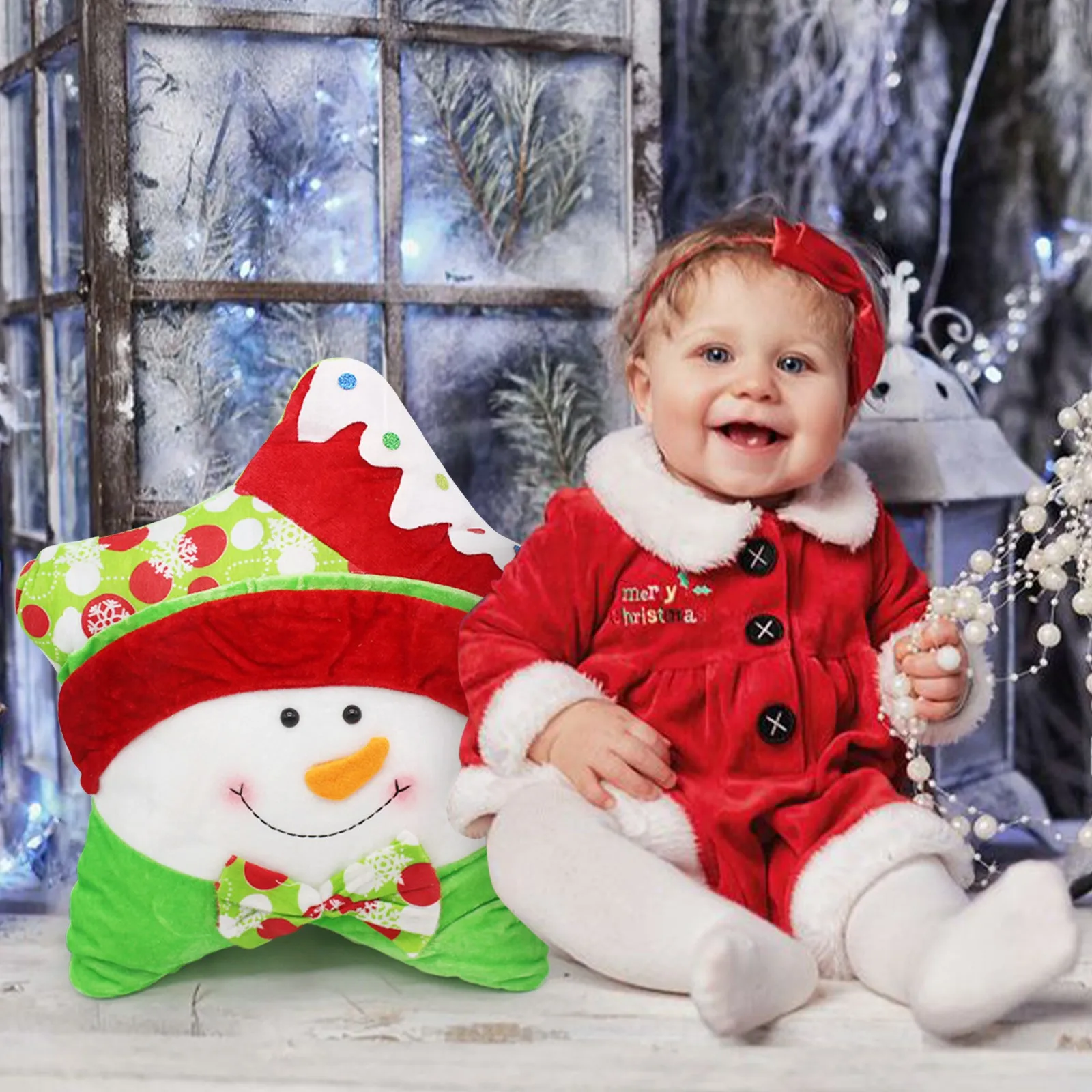 Рождественская Подушка с Санта-Клаусом оленем мягкая набивная декоративная