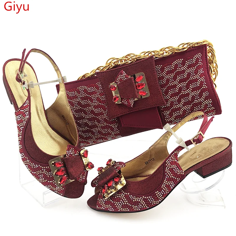 Лидер продаж винно итальянская обувь doershow с подходящими сумками комплект