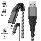 Загнутая Головка Micro USB 3,1 USB-C Type-C нейлоновая оплетка для синхронизации данных зарядный кабель для телефона универсальная Быстрая зарядка (длина: 1 м)