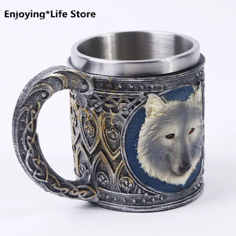 

Halloween Skull Resin Wine Glass Stainless Steel Coffee Cup Home Decoration Bar Cup