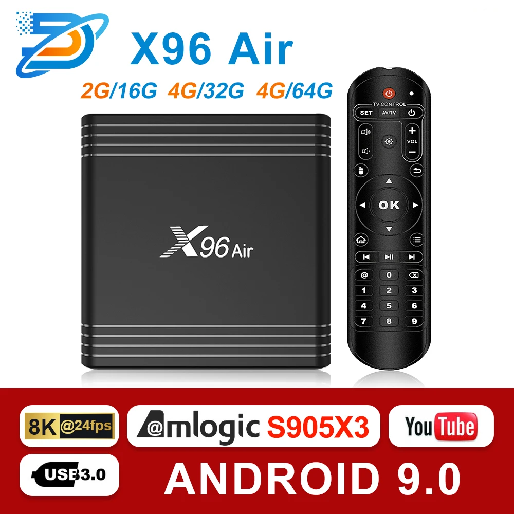 ТВ приставка X96 Air Amlogic S905X3 mini на Android 9 0 4 + 64/32 ГБ Wi Fi|ТВ-приставки и медиаплееры| |