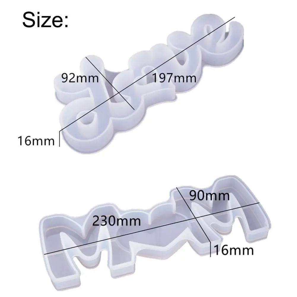 

Mother's Day Silicone Mold 3D Love Mom English Alphabet DIY Epoxy Resin Crystal Mold Craft Tool