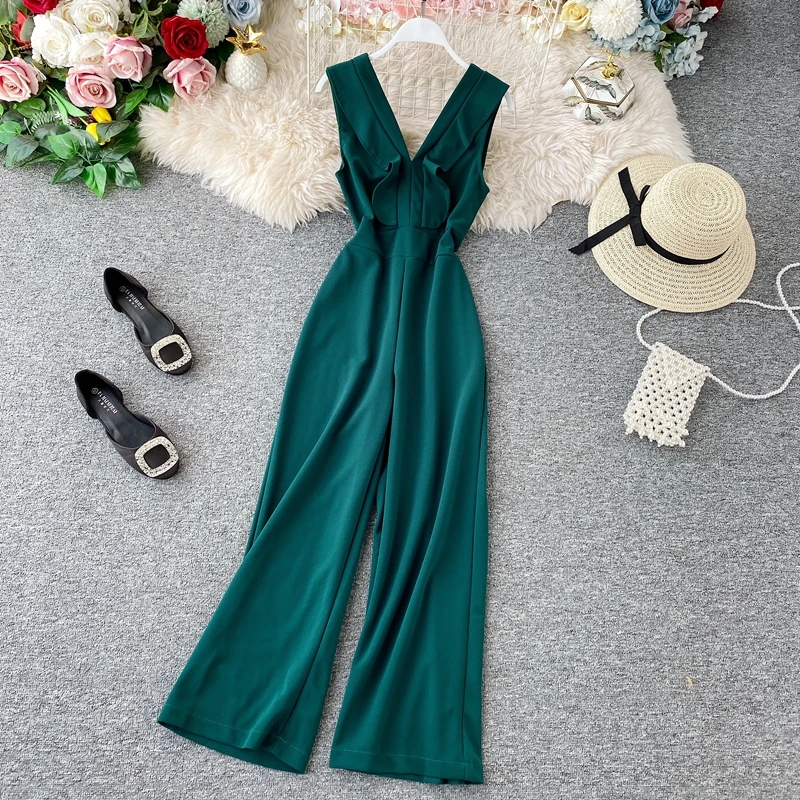 Новинка весна-лето 2020 женские комбинезоны без рукавов Комбинезоны для женщин