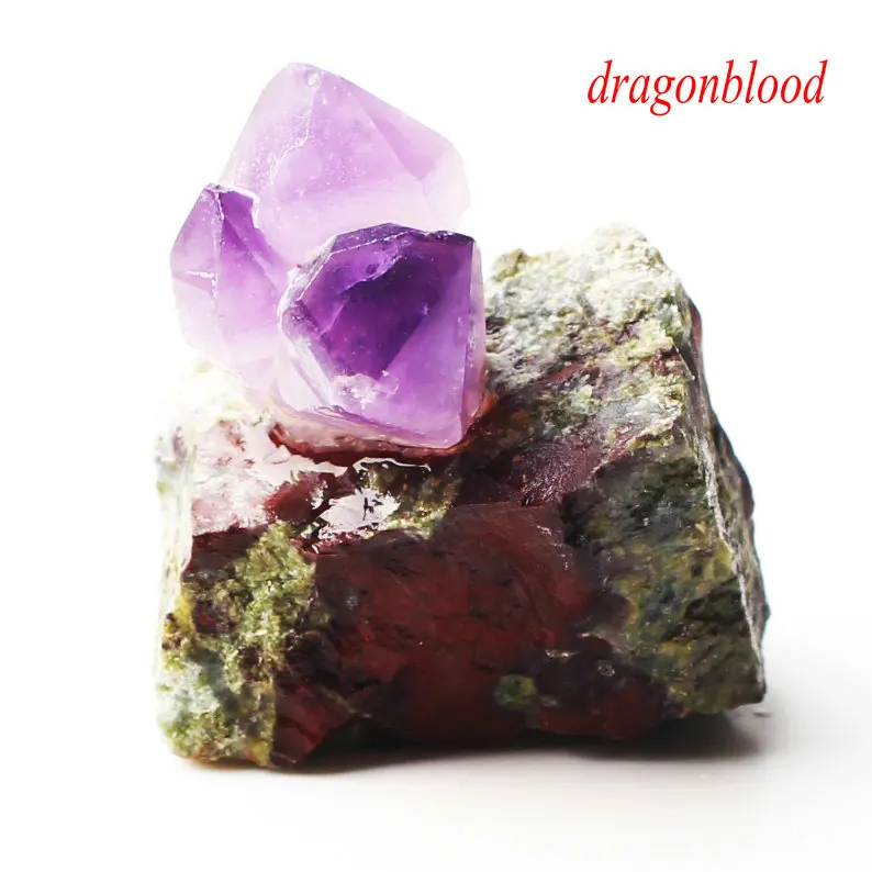 dragon blood stone 1 шт. смешанный природный Аметист Кристалл кластер с рок Грубые каменные минералы образец Рейки Исцеление Декор красочный подарок - Цвет: dragon blood stone