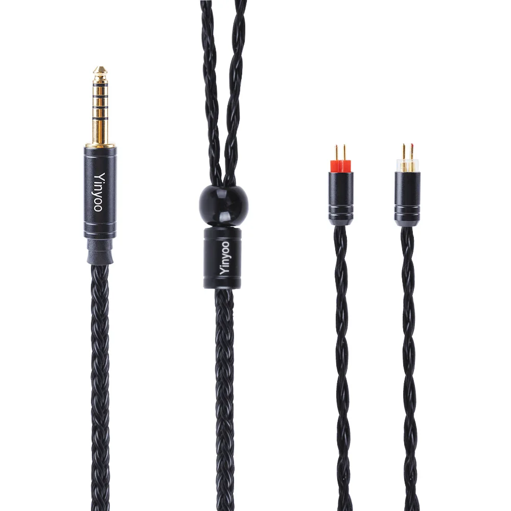 2pin 4.4mm Yinyoo 16 Core посеребренный кабель 2,5/3,5/4,4 мм балансный кабель с MMCX/2pin/QDC разъем для KZZS10 PRO AS10 ZSX BLON BL03 - Цвет: 2pin 4.4mm