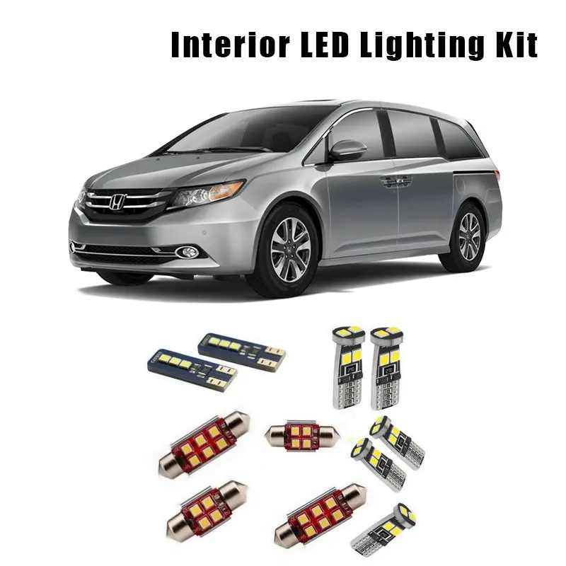 

Для Honda Odyssey 2011-2013 2014 2015 2016 17 лампочек белый интерьер светодиодная автомобильная карта купольсветильник комплект подходит для грузового зер...