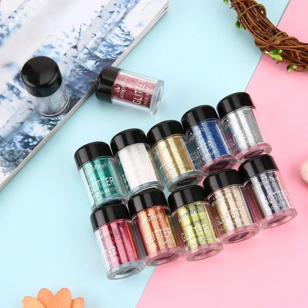 12 шт./компл. блестящие тени для век гель мерцающие алмазные металлические мощные