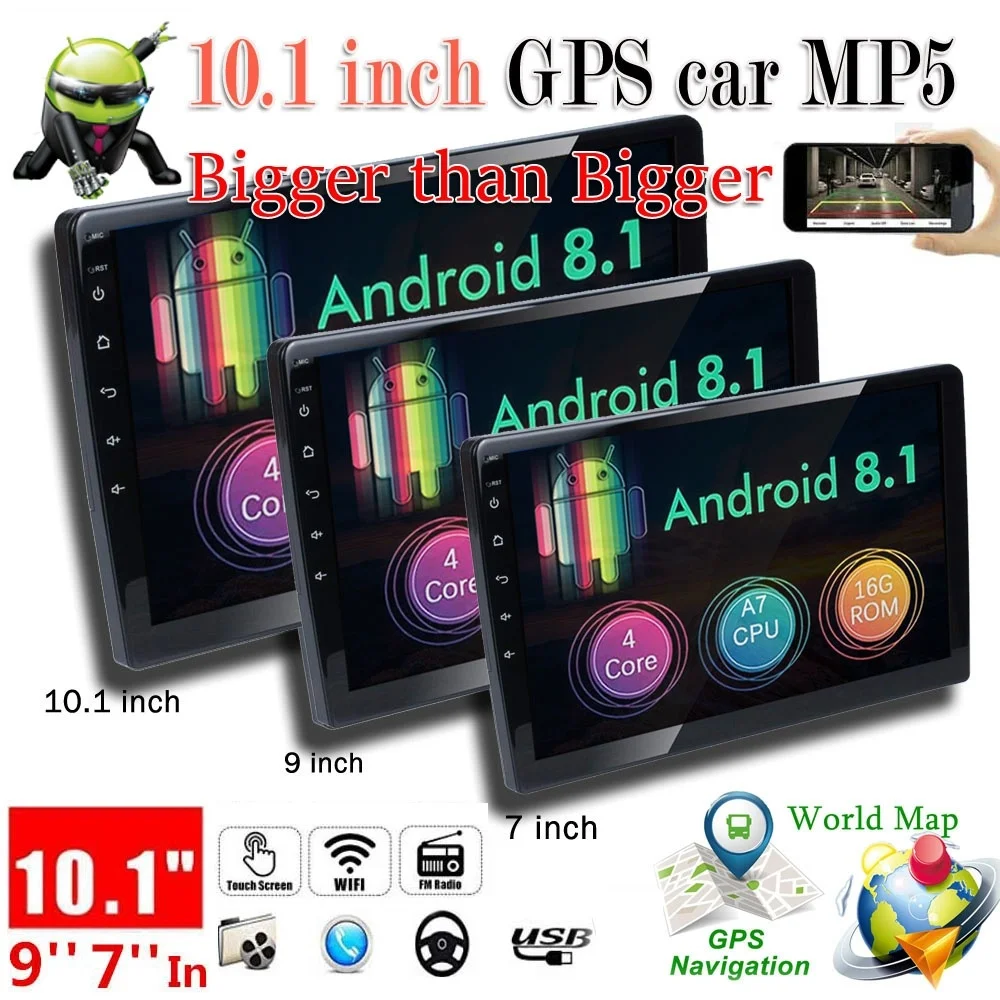 Автомагнитола 2Din с сенсорным экраном 7/9/10 дюйма Android 8 1 мультимедийный видеоплеер