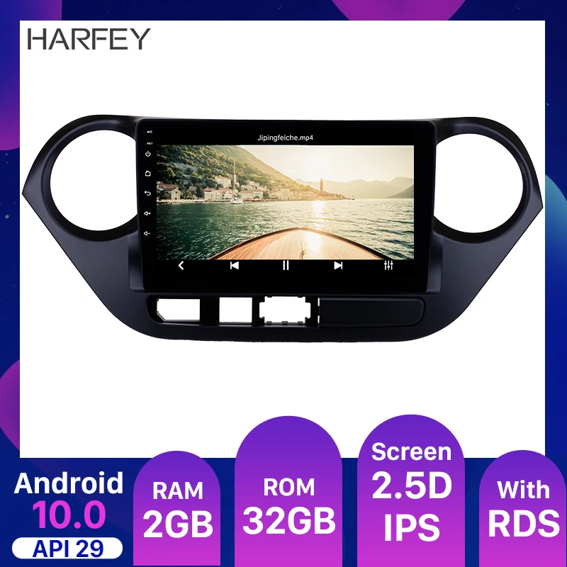 Автомагнитола Harfey Android 10 0 2Din 9 дюймов стерео для HYUNDAI I10 Grand i10R 2013 2014 2015