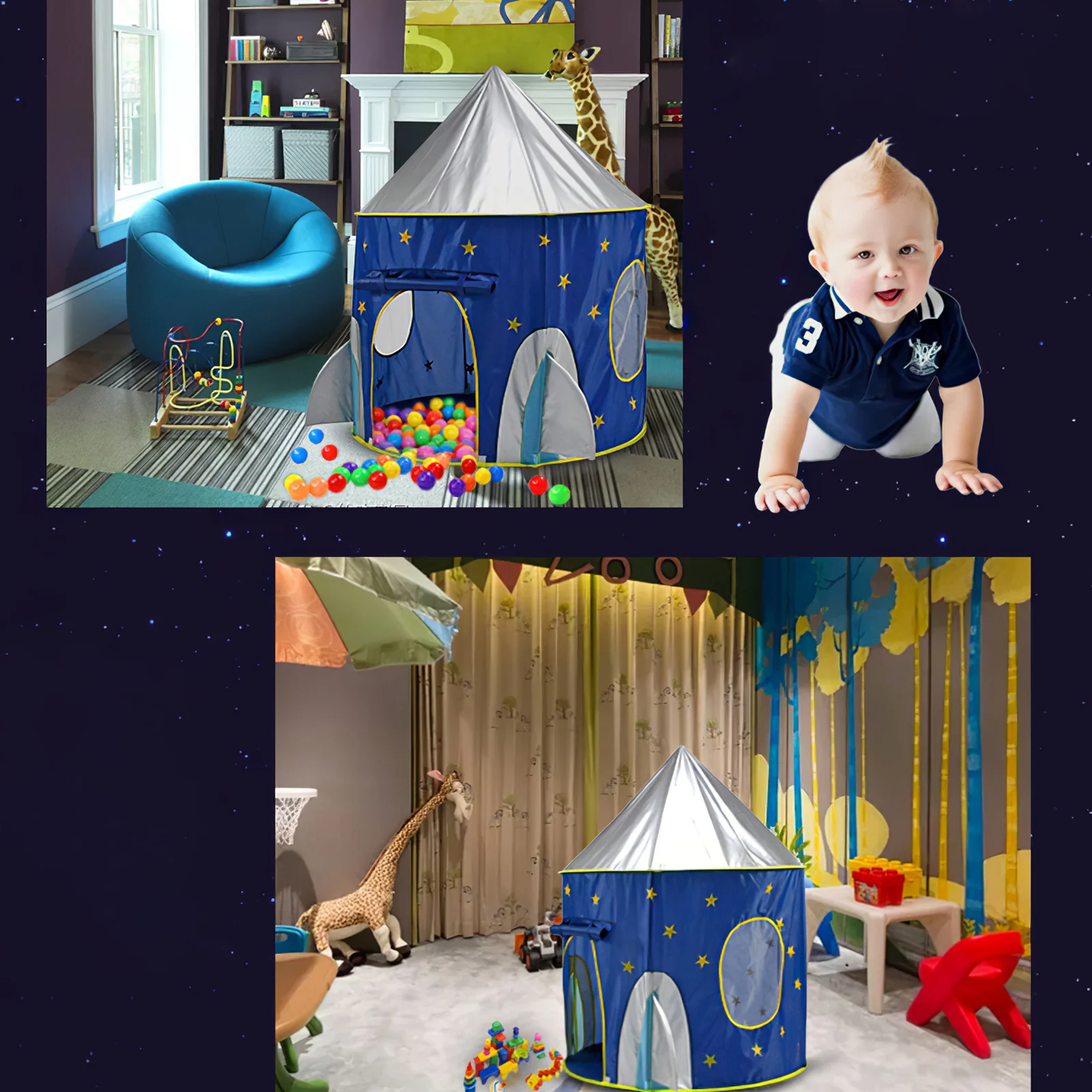 Детская игровая палатка портативный складной игровой домик закрытый замок