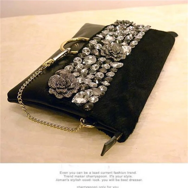 Модный клатч конверт с конским волосом Женский вечерний из воловьей кожи на день