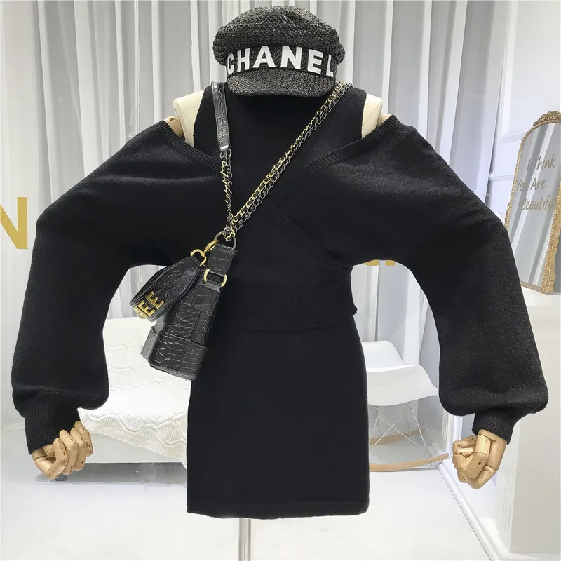 Пикантный костюм во французском ретро стиле на осень и зиму вязаное