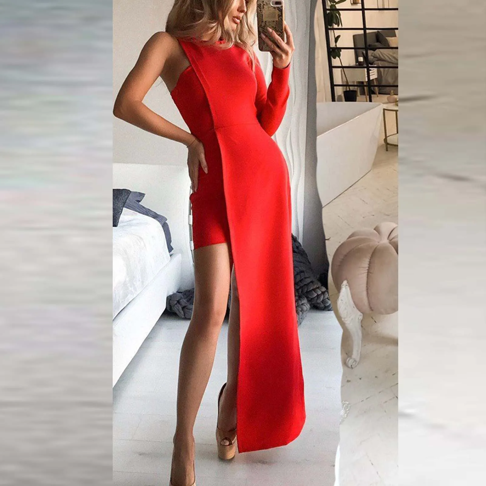 

Elegant Party Women Dress Slim Long Sleeve Women's Dress 2021 Casual Office Lady Red Slim Sexy Evening Dresses платье vestidos