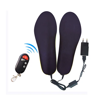 1800mAH Black Новые стельки с подогревом, с беспроводным пультом дистанционного управления, с питанием от батареи, для мужчин и женщин, зимние теплые стельки, европейский размер 41-46 - Цвет: 1800mAH Black