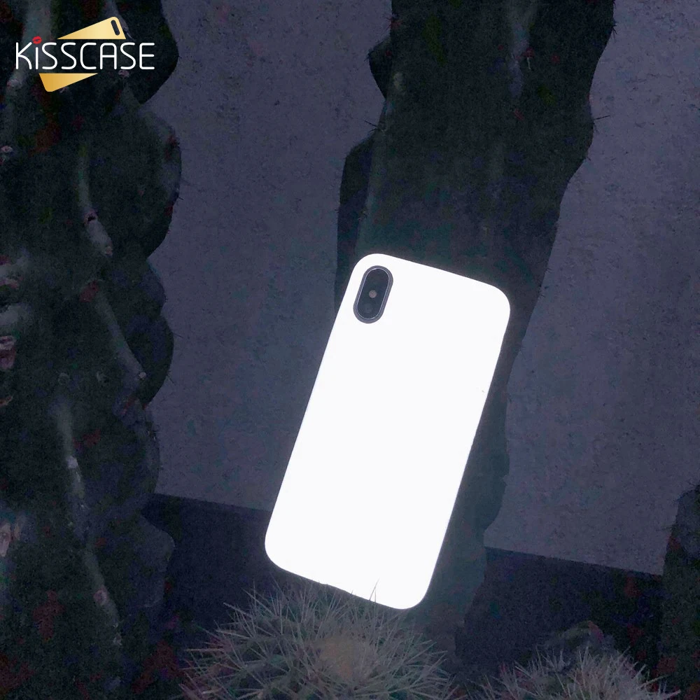 KISSCASE 3M Flash illuminate Case For iPhone XS MAX X XR Light Shell Capa 6 6s 7 8 Plus Back Cover Coque |