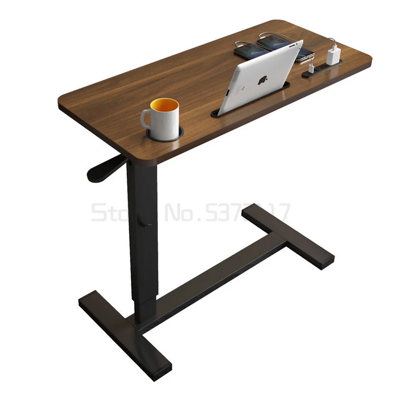 

Notebook computer table adjustable solid wood bedside table foldable lifting mobile lazy desk