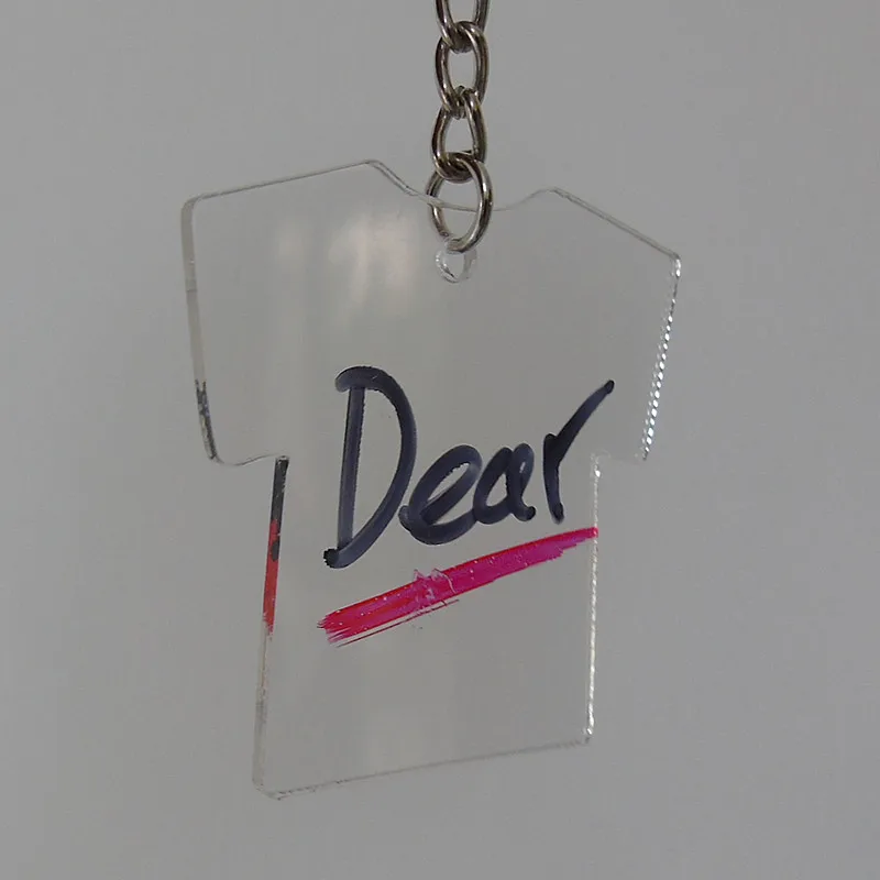 Прозрачный брелок для ключей акриловые пустые круглые прозрачные шестигранные