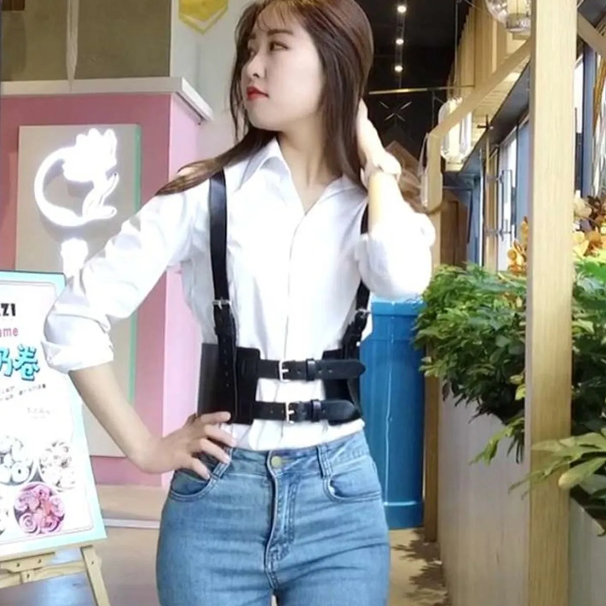 

Steampunk Women's Strap Harness Vintage Waist Cincher with Straps Wide Corset Belt Apparel Accessories Belts