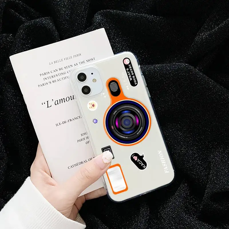 

Fashion luxury camera design Phone Case Transparent for iPhone 6 7 8 11 12 s mini pro X XS XR MAX Plus cover funda shell