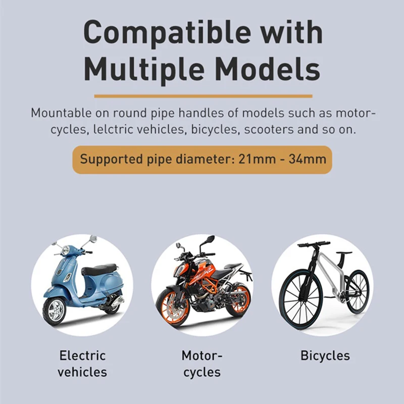 

Baseus Motorcycle Bicycle Phone Holder 360 Rotation Alloy Moto Bike Stand Mount For Iphone 11 Max Samsung 4.7-6.5 Inch Phones