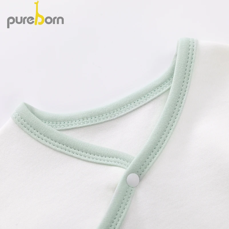 Комбинезон Pureborn для мальчиков и девочек хлопковый с мультяшным рисунком 2 шт. |