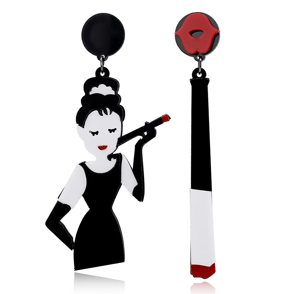 IMaySon модные ювелирные изделия женские серьги гвоздики Асимметричные забавные