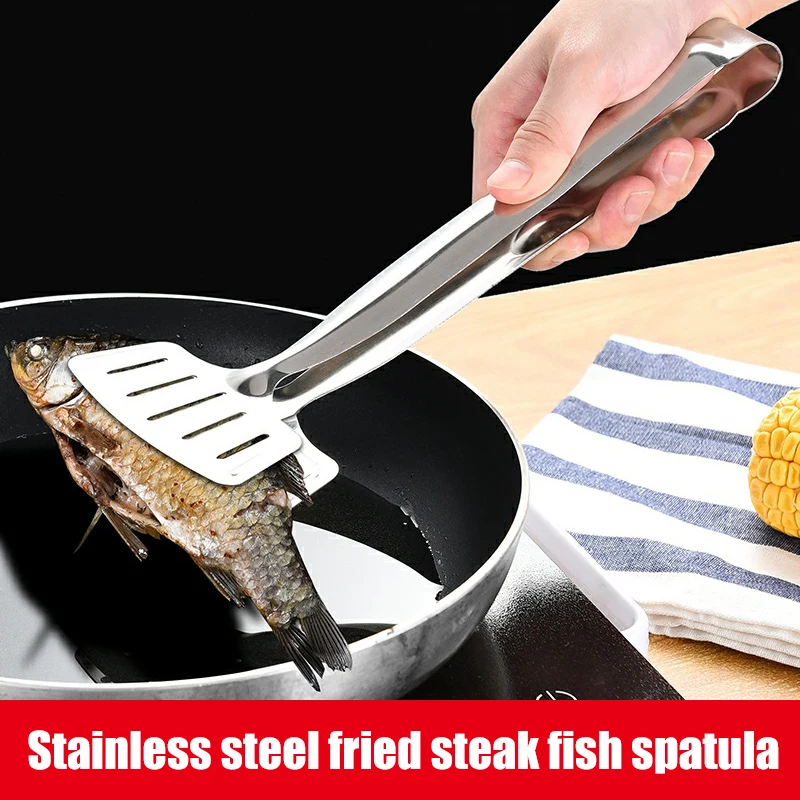 

Stainless Steel Fried Fish Shovel With Lengthened Handheld Hollow Clip Kitchen Utensil can CSV