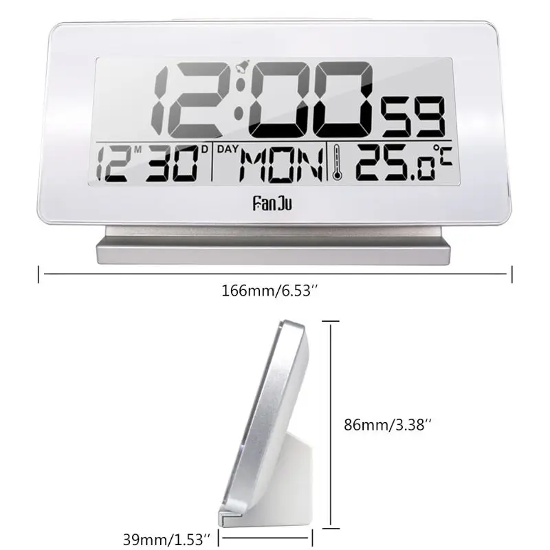 

LCD Display Digital Alarm Clock Thermometer Time Calendar Snooze Desktop Clock