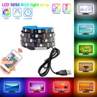 Светодиодная ленсветильник USB 5050 2835 SMD IP20 RGB, гибкая светодиодная лента для фестиваля, спальни, 5 в постоянного тока