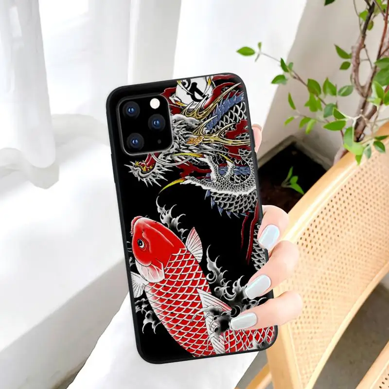 

Creative Design Chinese Dragon Black Silicone Phone Cover Case For IPhone 12 11 Pro Max Xs X Xr 7 8 6 6s Plus 5 5s Se 2020