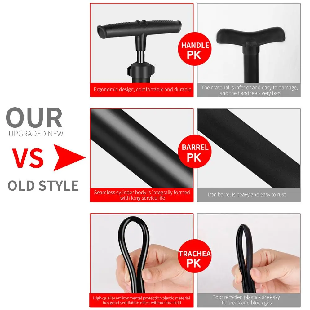 Насос для горного велосипеда портативный черный | Спорт и развлечения