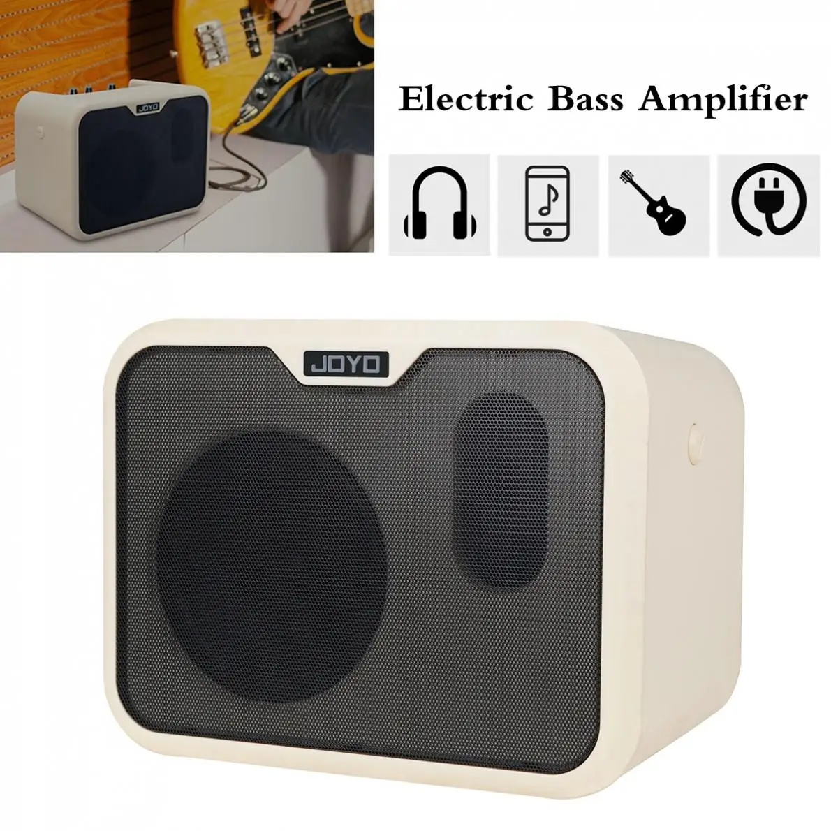 5 Inch Mini Portable Electric Bass Amplifier Speaker 10Watt Amp Normal / Drive Dual Channels  Power Adapter  Guitar Amplifiers enlarge