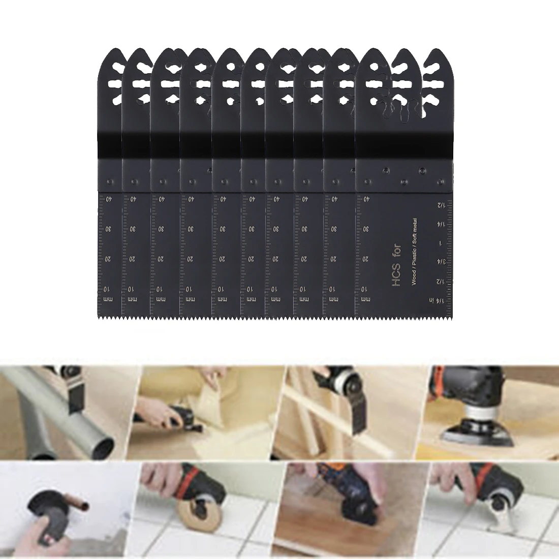 

10pcs/Set Multi Tool Saw Blade Oscilating Cutter Universal HCS Scraper Blade Hand And Power Tool Accessories