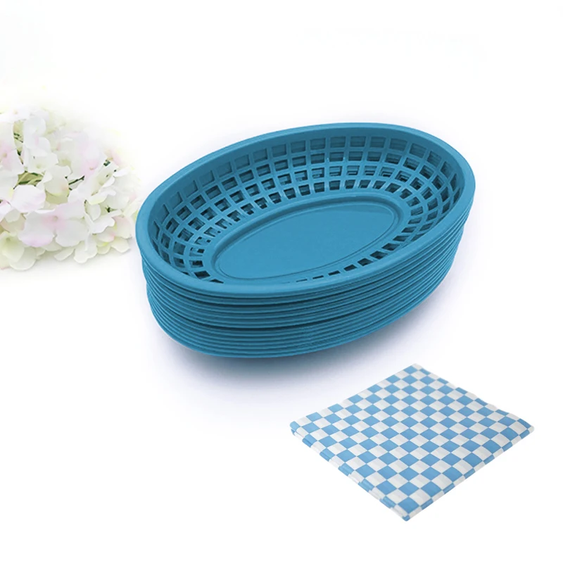 12 шт. в упаковке Еда выступающей корзины 24 смазка листы Бумага хот дог торт